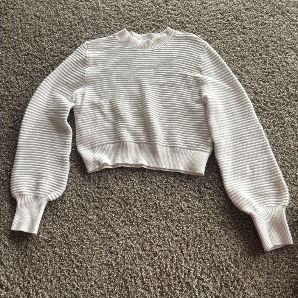 Women's White Striped Sweater